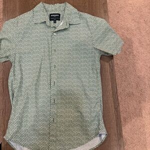 Bonobos Men's Casual Green Geometric Shirt